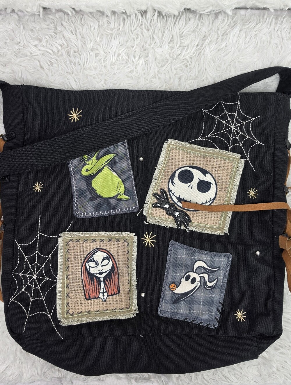 The Nightmare Before Christmas Disney Black Patchwork Crossbody Shoulder Bag